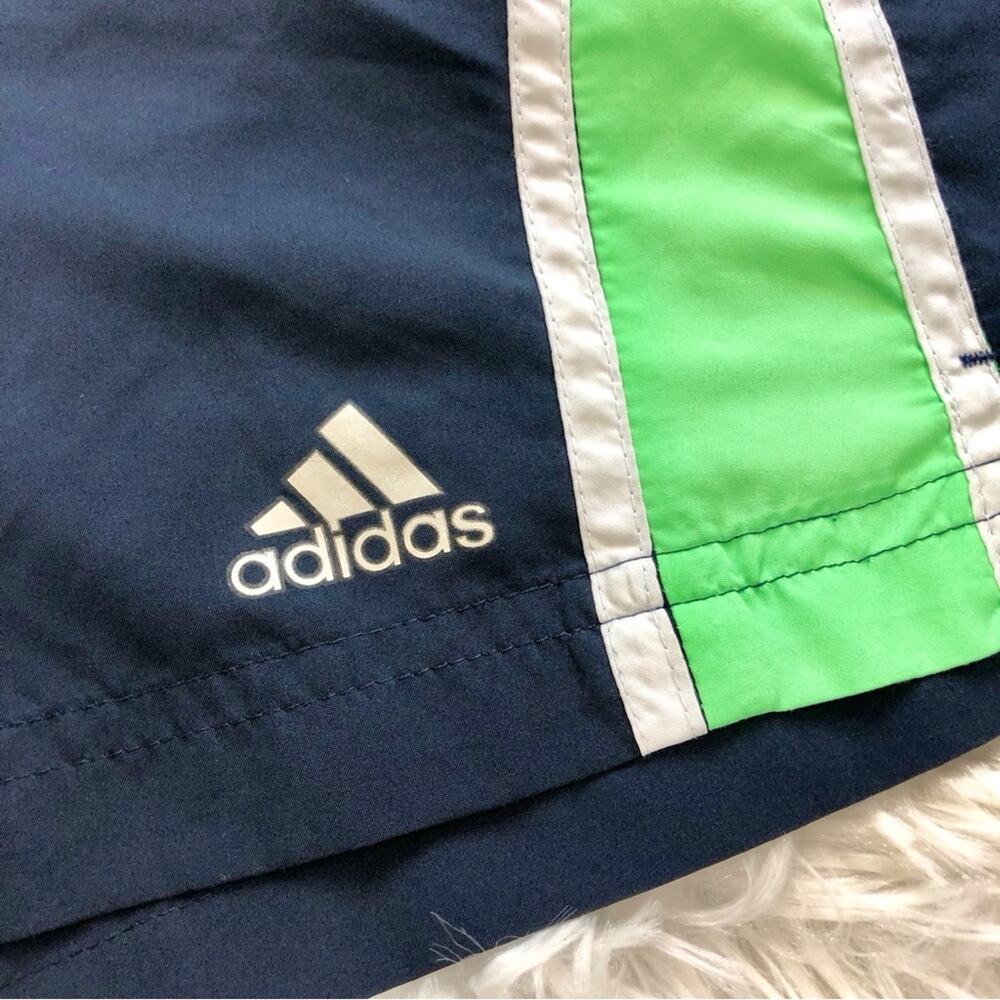 Adidas Green Navy Athletic Shorts Sports Climalite 365 Moisture Wick Fabric - Picture 11 of 16